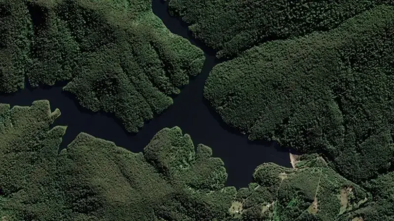 Satellite view of Chichester reservoir, New South Wales, Australia