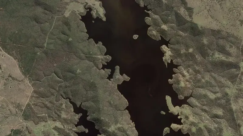 Satellite view of Glenlyon reservoir, Queensland, Australia