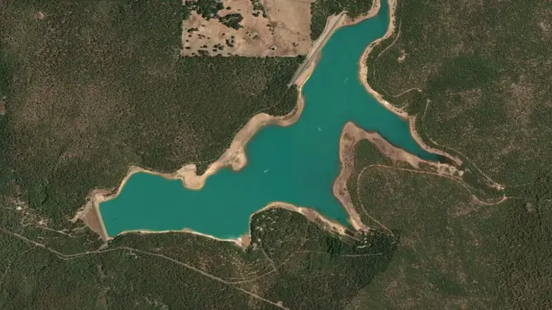 Satellite view of Logue Brook reservoir, Western Australia, Australia