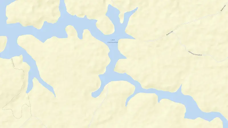 Road map of South Dandalup reservoir, Western Australia, Australia
