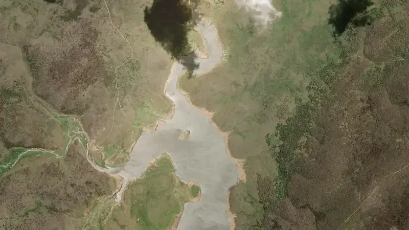 Satellite view of Tantangara Reservoir reservoir, New South Wales, Australia