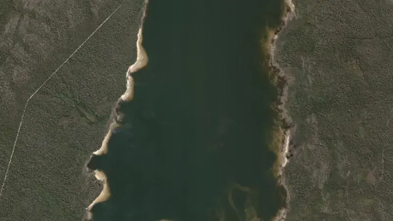 Satellite view of Wartook Reservoir reservoir, Victoria, Australia