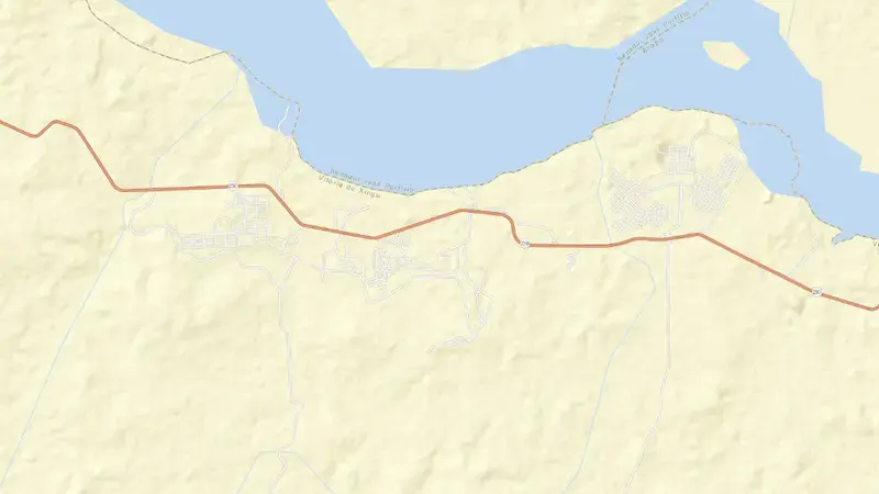 Road map of BELO MONTE reservoir, Pará, Brazil