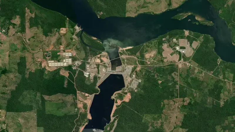 Satellite view of BELO MONTE reservoir, Pará, Brazil
