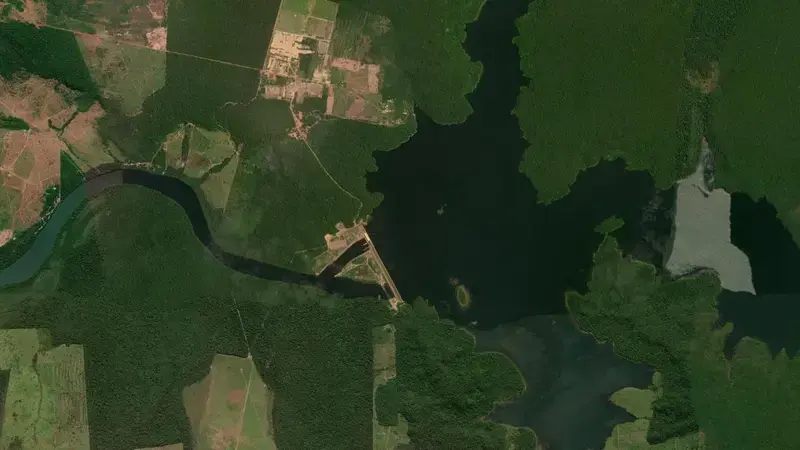 Satellite view of COLIDER reservoir, Mato Grosso, Brazil