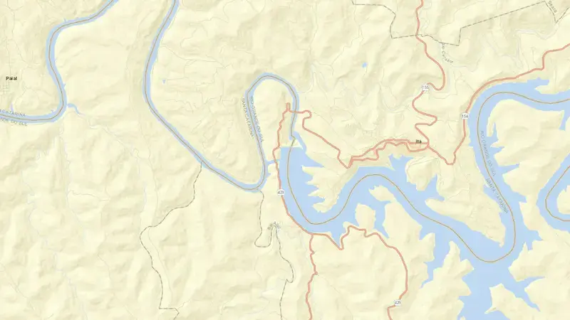 Road map of ITÁ reservoir, Rio Grande do Sul, Brazil