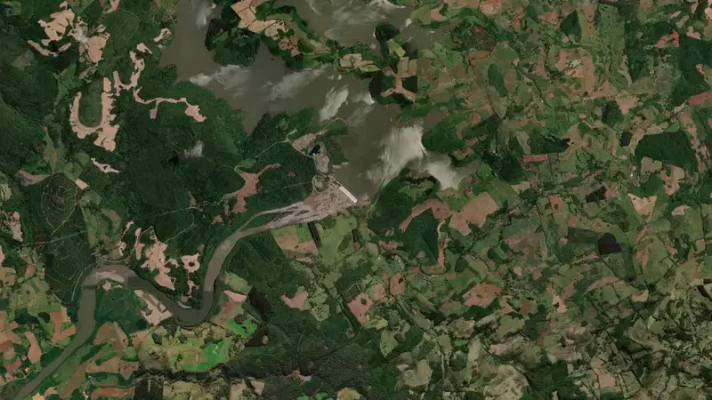 Satellite view of SAO ROQUE reservoir, Santa Catarina, Brazil