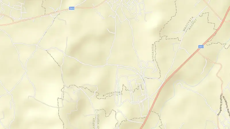 Road map of Klirou reservoir, Nicosia, Cyprus