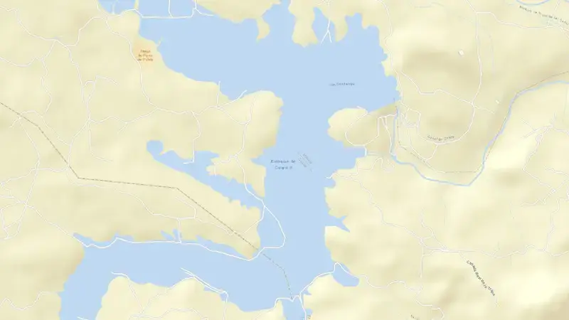 Road map of Caspe reservoir, Ebro, Spain