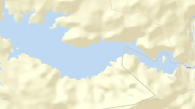Road map of Cenajo reservoir, Segura, Spain
