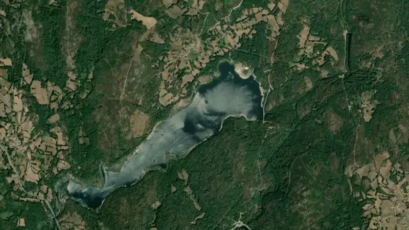 Satellite view of Edrada-Mao reservoir, Miño - Sil, Spain