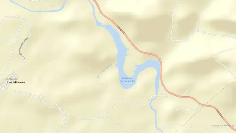Road map of Fresneda reservoir, Guadalquivir, Spain
