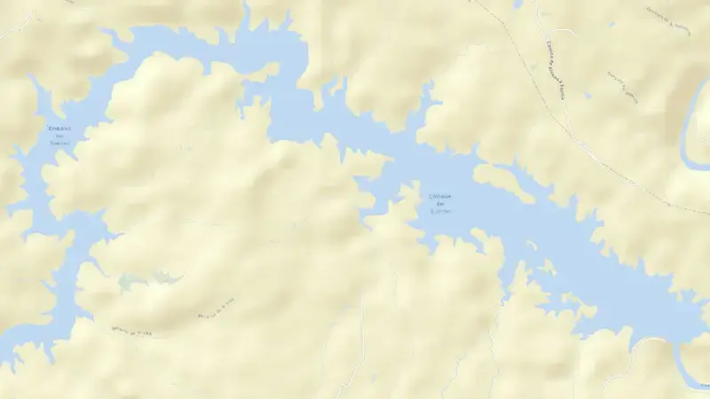 Road map of Sancho reservoir, Tinto, Odiel y Piedras, Spain