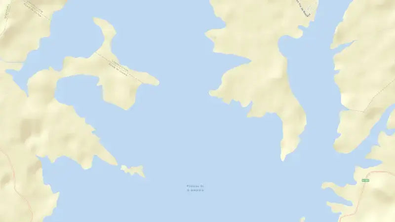 Road map of Sotonera reservoir, Ebro, Spain