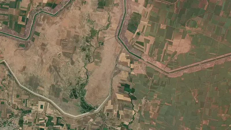 Satellite view of Alaganuru Balancing Reservoir reservoir, Andhra Pradesh, India