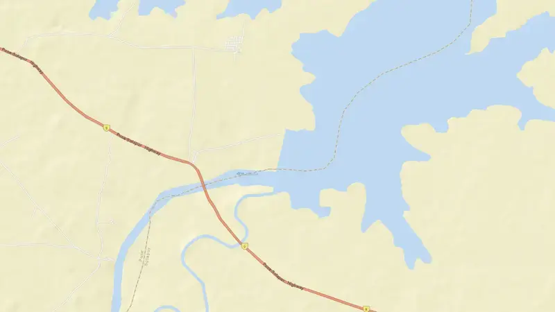 Road map of Bhima Ujjaini reservoir, IN, India
