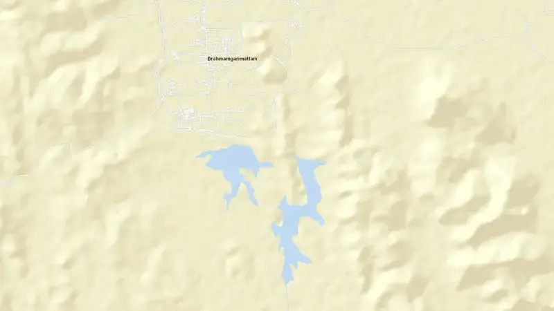 Road map of Brahmamsagar Reservoir reservoir, Andhra Pradesh, India