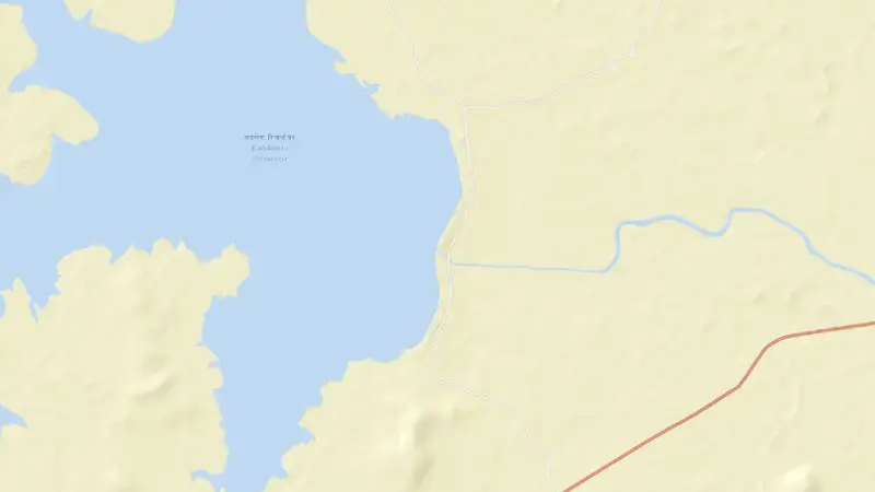 Road map of Kandaleru reservoir, IN, India