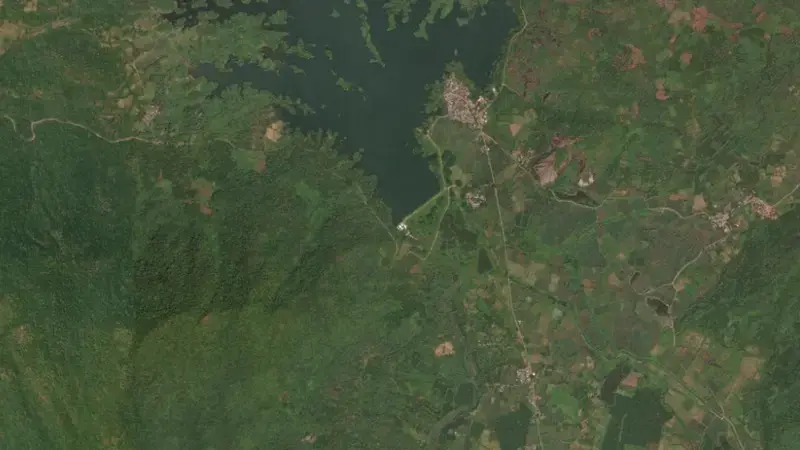 Satellite view of Konam Reservoir reservoir, Andhra Pradesh, India