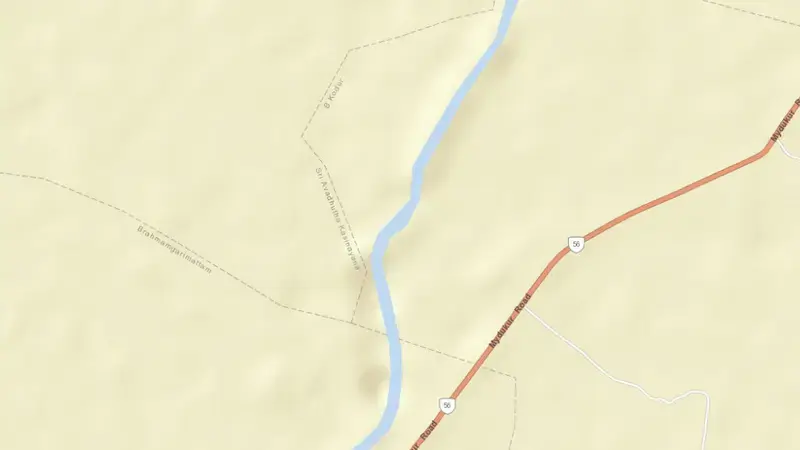 Road map of Lower Sagileru Ani Cut reservoir, Andhra Pradesh, India
