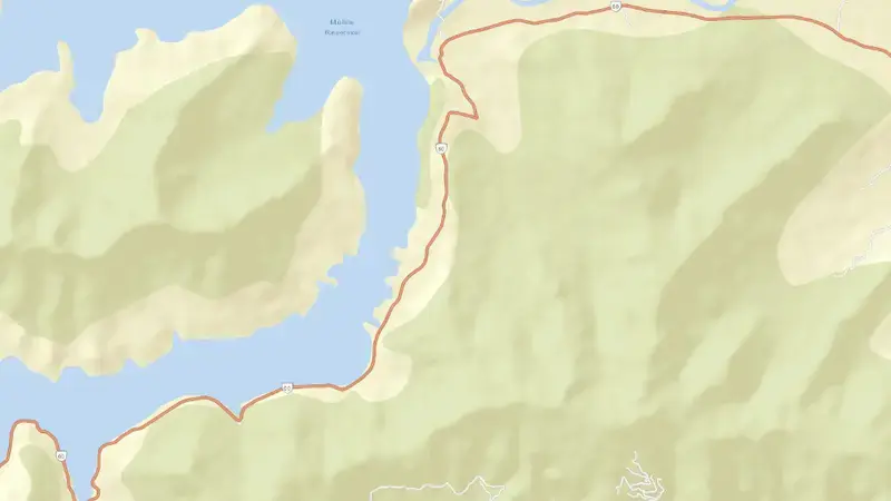 Road map of Mulshi Dam reservoir, Maharashtra, India
