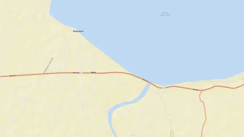 Road map of Nanak Sagar reservoir, Uttar Pradesh, India