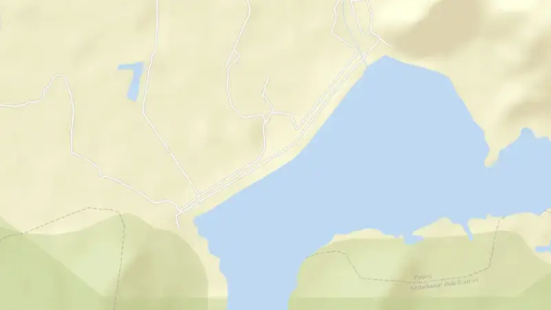 Road map of Palar Porundalar reservoir, Tamil Nadu, India