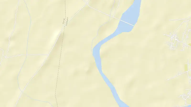 Road map of Pennar Kumudwathi Project (Anicut) reservoir, Andhra Pradesh, India
