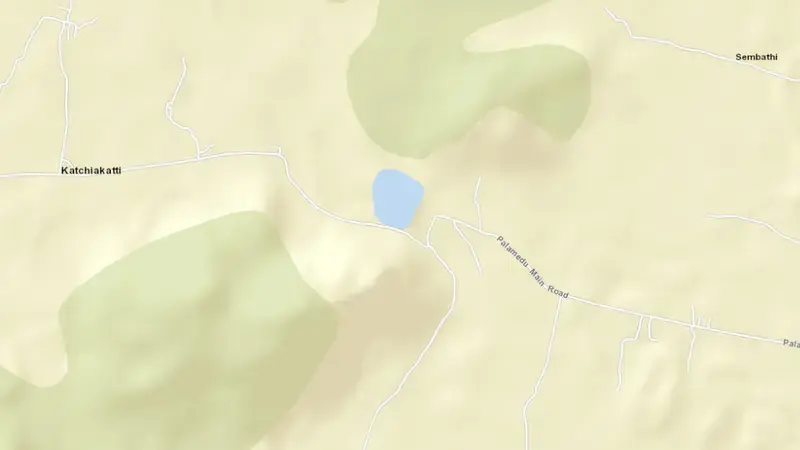 Road map of Sathaiyar Odai reservoir, Tamil Nadu, India