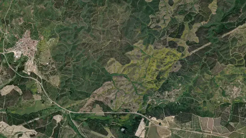 Satellite view of Fratel reservoir, Castelo Branco, Centro, Portugal