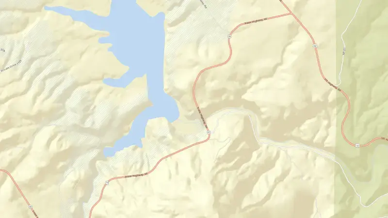 Road map of Abiquiu Reservoir reservoir, New Mexico, United States