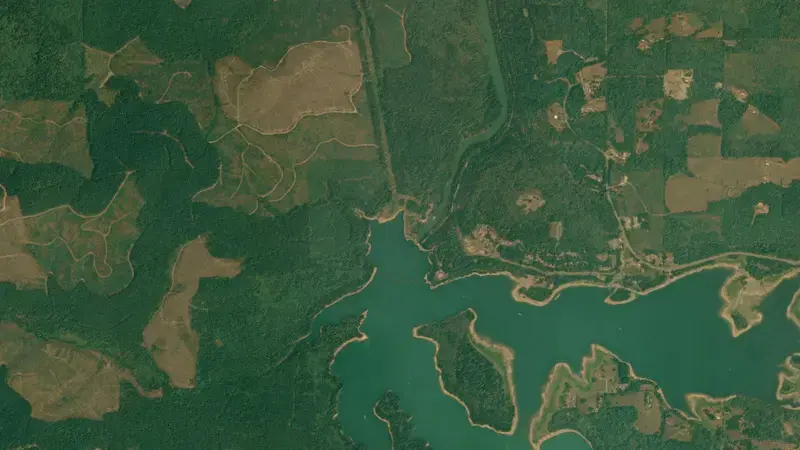 Satellite view of Alder Reservoir reservoir, Washington, United States
