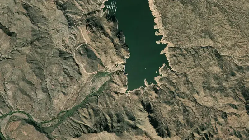 Satellite view of Bartlett Reservoir reservoir, Arizona, United States