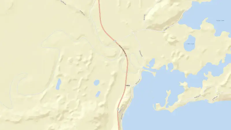Road map of Big Sandy Lake Dam reservoir, Minnesota, United States