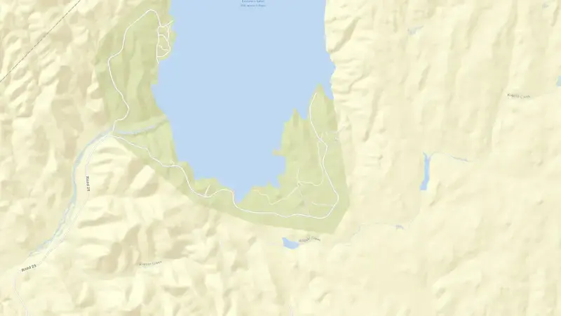 Road map of BUCHANAN DAM reservoir, California, United States