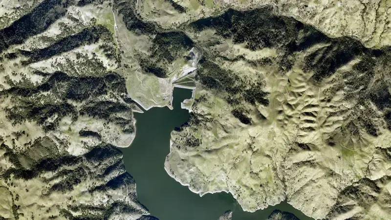 Satellite view of CALAVERAS reservoir, California, United States