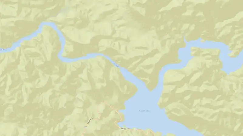 Road map of Canyon Lake reservoir, Arizona, United States