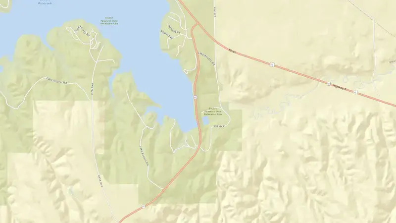 Road map of Enders Reservoir and Dam reservoir, Nebraska, United States