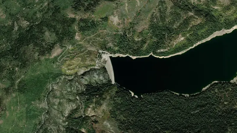 Satellite view of FRENCH MEADOWS reservoir, California, United States