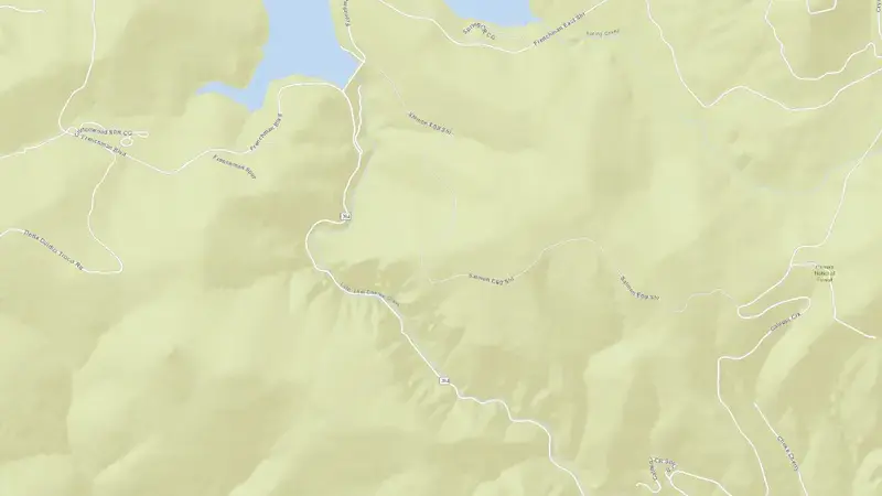 Road map of FRENCHMAN DAM reservoir, California, United States