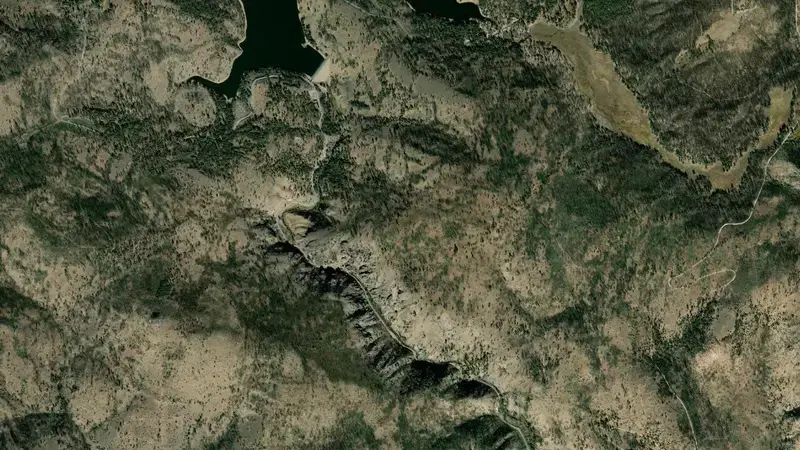 Satellite view of FRENCHMAN DAM reservoir, California, United States