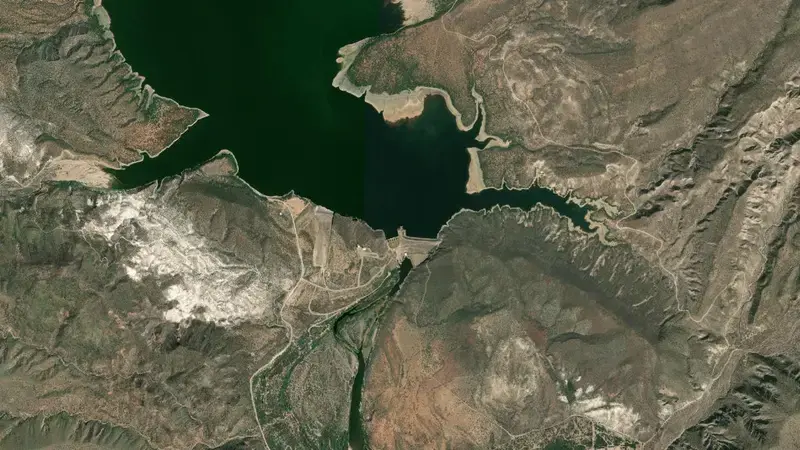 Satellite view of Horseshoe Reservoir reservoir, Arizona, United States