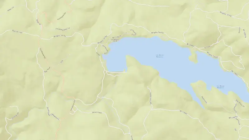 Road map of ICE HOUSE reservoir, California, United States