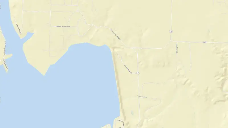 Road map of Lake J. B. Thomas reservoir, Texas, United States