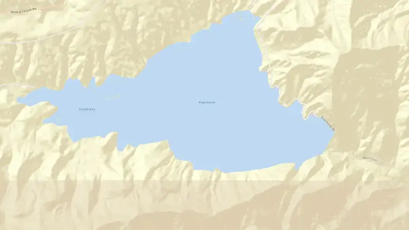 Road map of Lake Nighthorse and Ridges Basin Dam reservoir, Colorado, United States