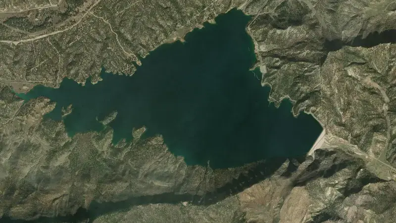 Satellite view of Lake Nighthorse and Ridges Basin Dam reservoir, Colorado, United States