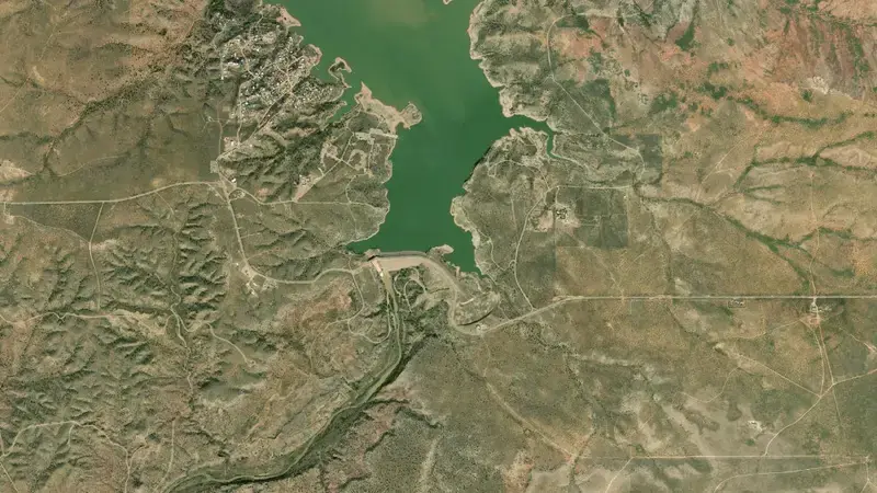 Satellite view of Lake Sumner reservoir, New Mexico, United States