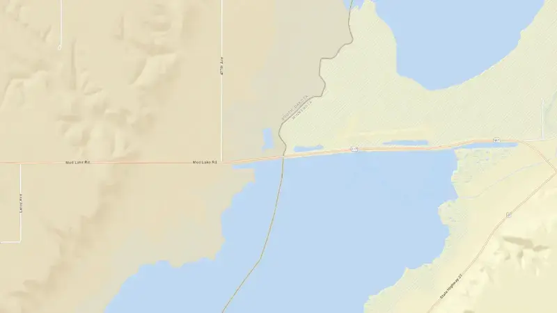 Road map of Lake Traverse reservoir, Minnesota, United States