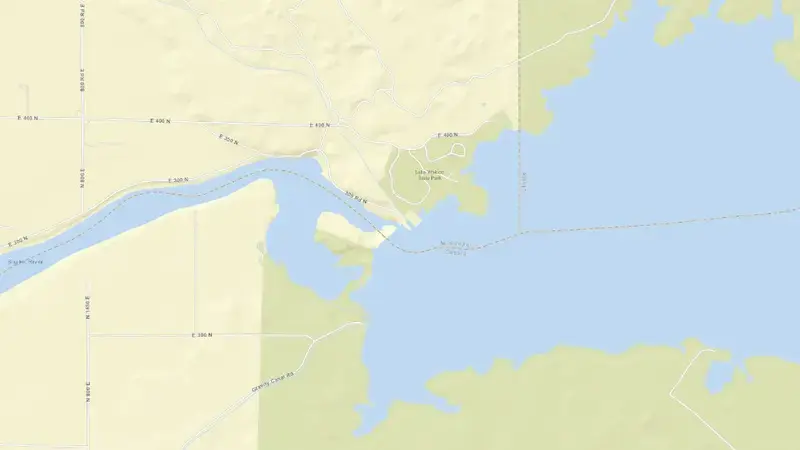 Road map of Lake Walcott, Minidoka Dam, and Minidoka Powerplant reservoir, Idaho, United States