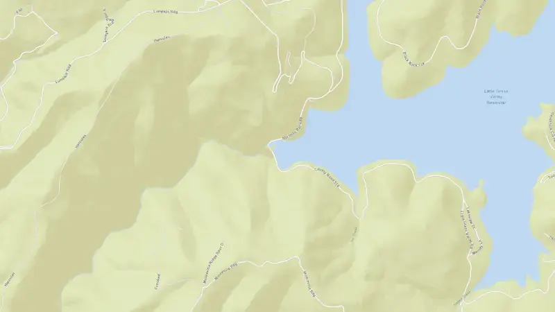 Road map of LITTLE GRASS VALLEY reservoir, California, United States